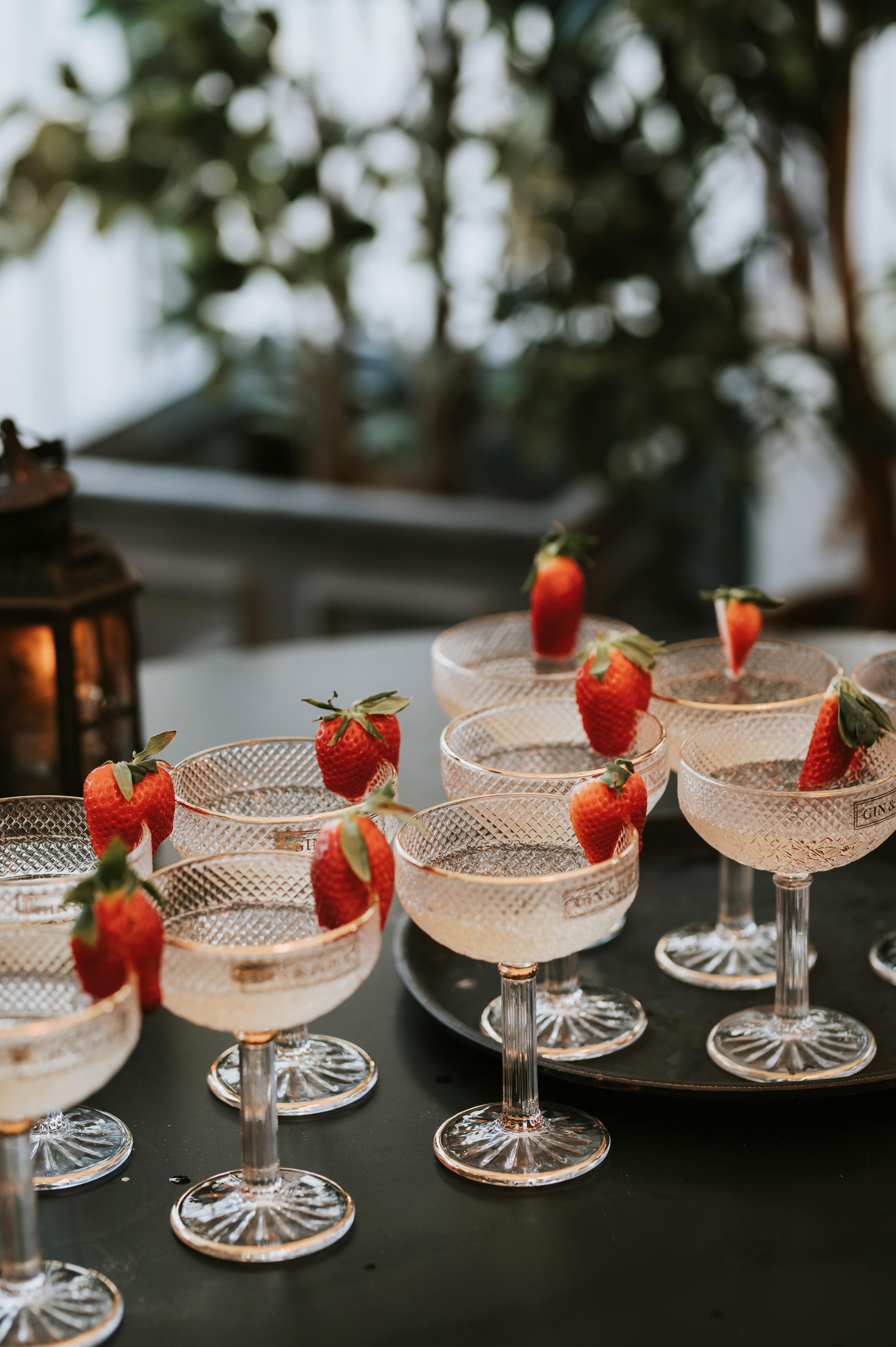 Champagne glasses with Strawberries