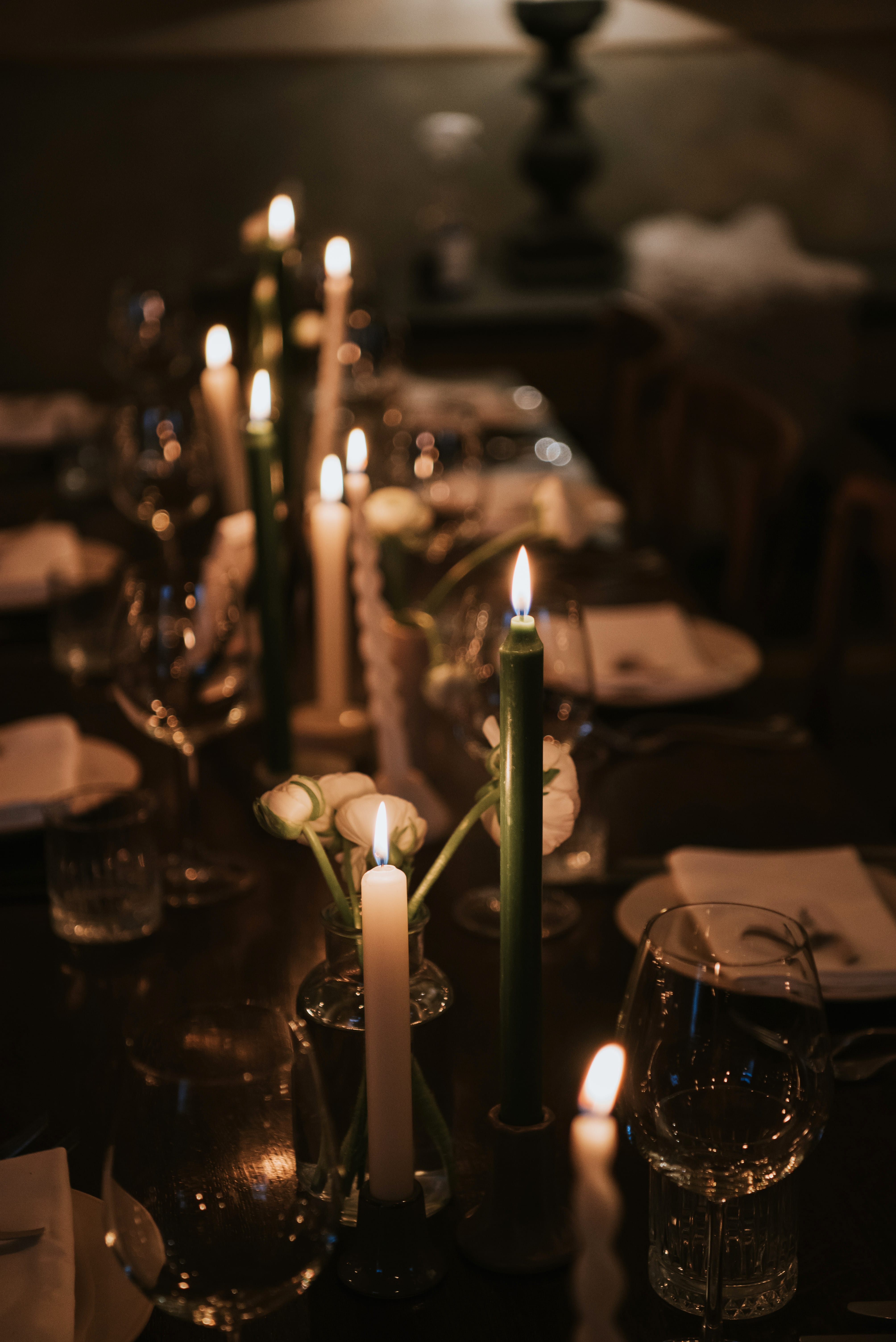 stunning candle lit on the wedding tables at no.131 Cheltenham